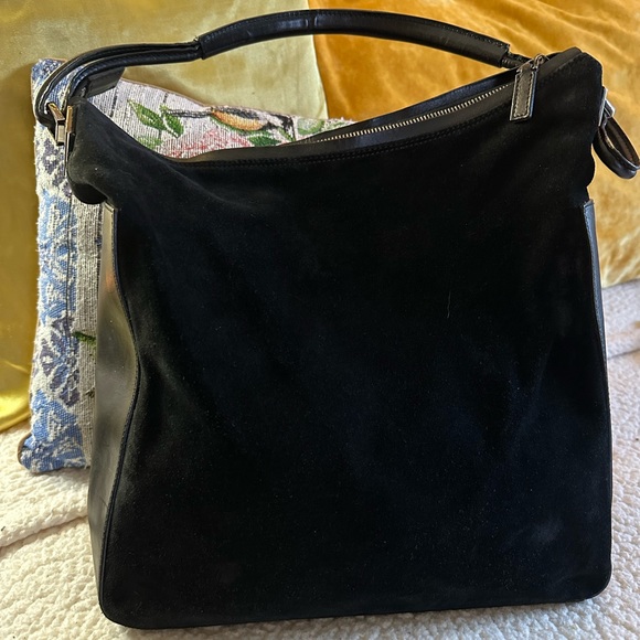 Vintage Gucci suede leather shoulder bag